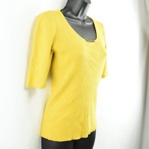 Carmen L Yellow Short Sleeve Blouse
